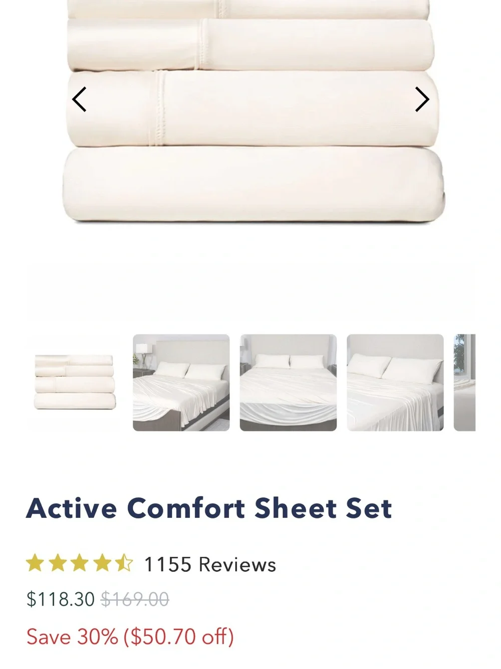 SHEEX King/Cal King Sheet - Cream